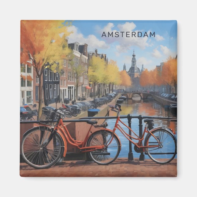Anpassningsbar Text Amsterdam Magnet (Framsidan)