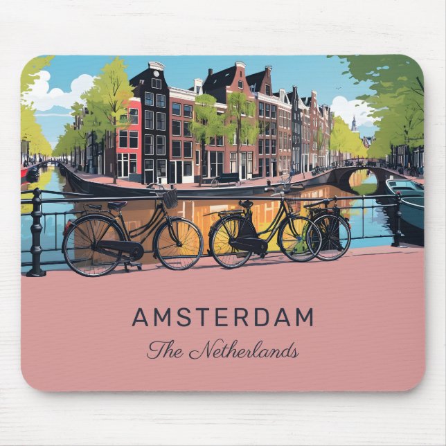 Anpassningsbar Text Amsterdam Musmatta (Framsidan)