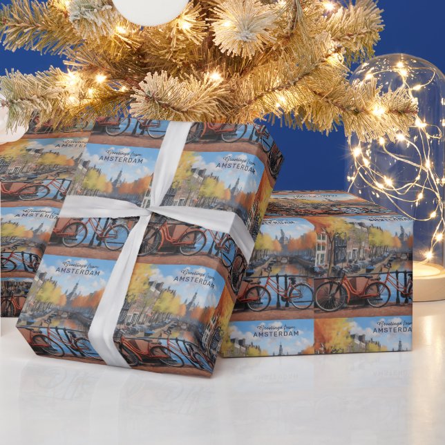 Anpassningsbar Text Amsterdam Presentpapper (Helgdagar)