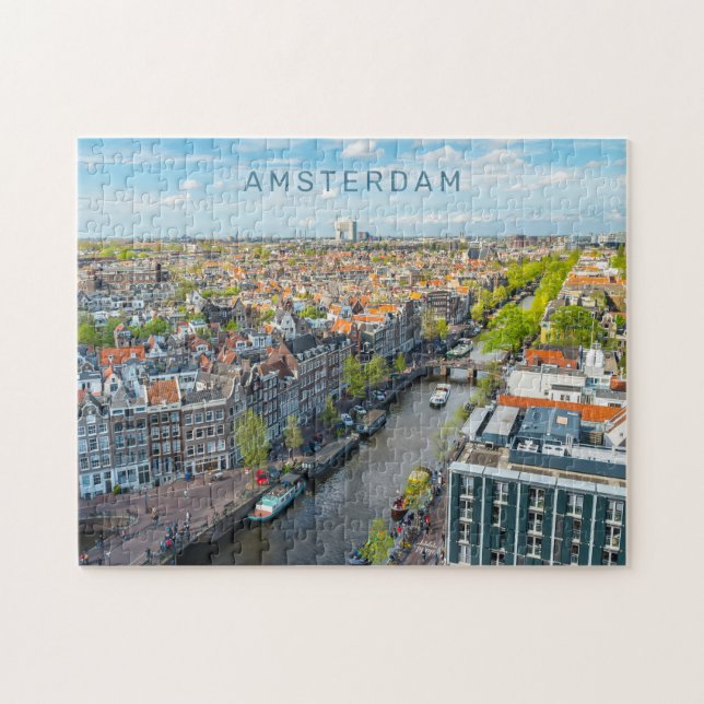 Anpassningsbar Text Amsterdam Pussel (Horisontell)