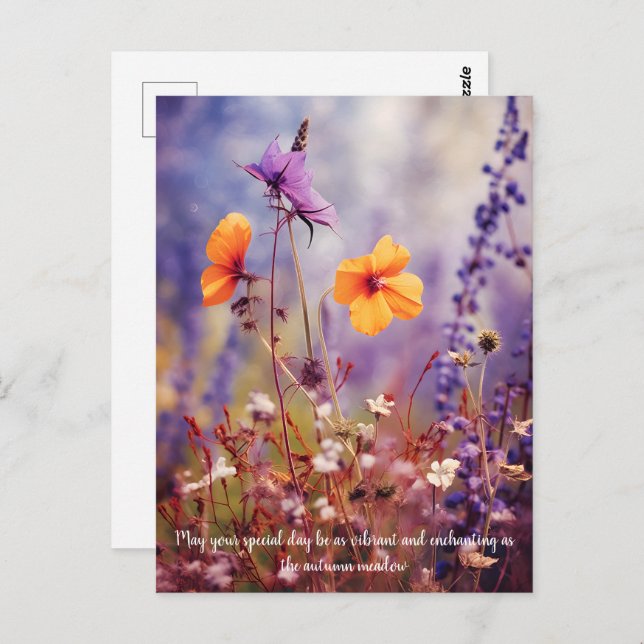 Anpassningsbar text Ändra markering på hösten Vykort (Fram/baksida)