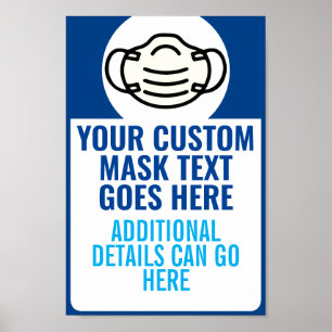 Anpassningsbar Text Ansikte Mask Regler Alert Busi Poster