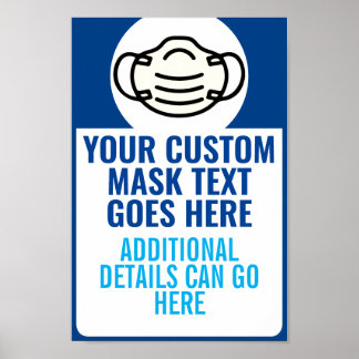 Anpassningsbar Text Ansikte Mask Regler Alert Busi Poster
