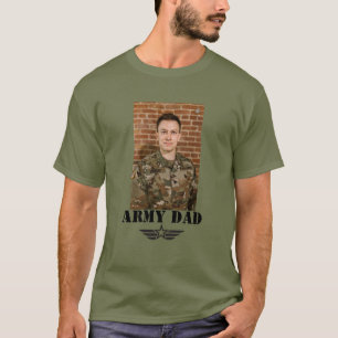 Anpassningsbar Text Army Pappa med foto T Shirt