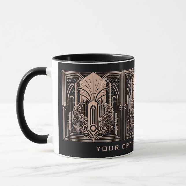 Anpassningsbar Text Art Deco Mugg (Vänster)