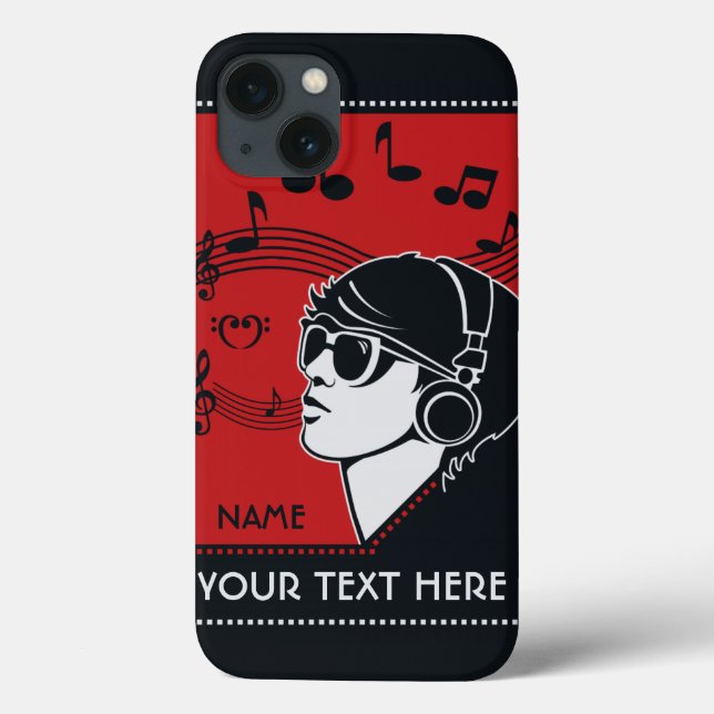 Anpassningsbar Text Art Deco Music fodral (Baksida)