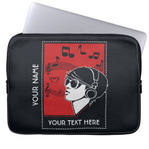Anpassningsbar Text Art Deco Music laptop sleeve