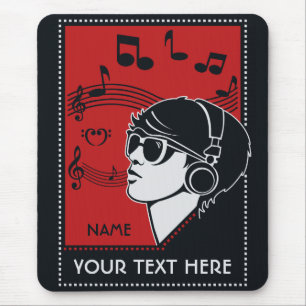 Anpassningsbar Text Art Deco Music-muspekare Musmatta