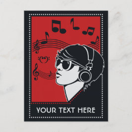 Anpassningsbar Text Art Deco Music-vykort Vykort
