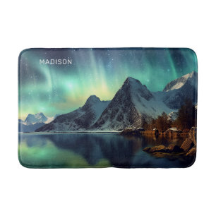 Anpassningsbar Text Aurora Borealis Badrumsmatta