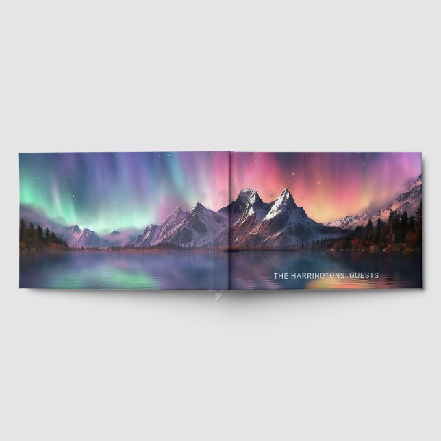 Anpassningsbar Text Aurora Borealis Gästböcker (Full)
