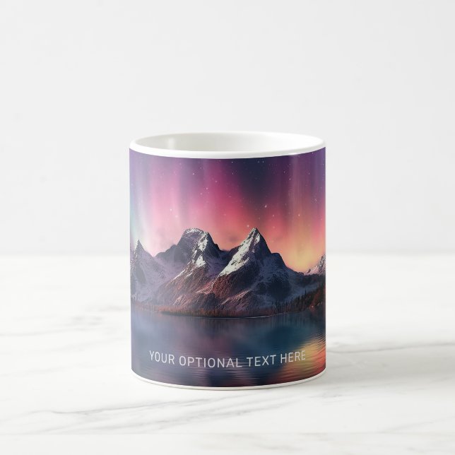 Anpassningsbar Text Aurora Borealis Kaffemugg (Center)