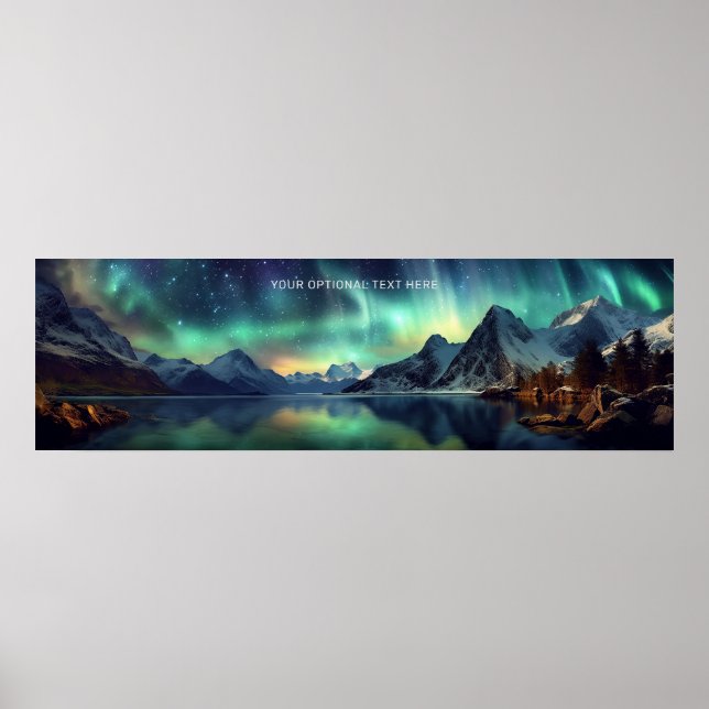 Anpassningsbar Text Aurora Borealis Poster (Framsidan)