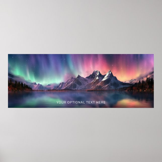 Anpassningsbar Text Aurora Borealis Poster (Framsidan)