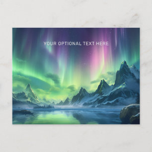 Anpassningsbar Text Aurora Borealis Vykort