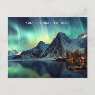 Anpassningsbar Text Aurora Borealis Vykort