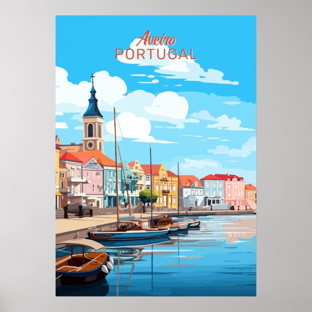 Anpassningsbar Text Aveiro Portugal Poster (Framsidan)