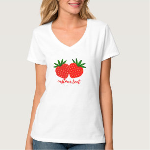 Anpassningsbar Text Baby Tee, Womens Strawberry Gr T Shirt