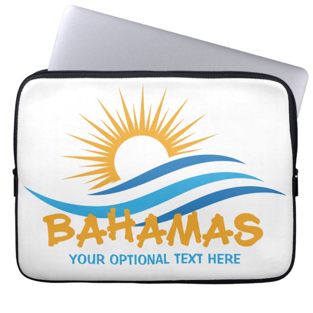 Anpassningsbar Text Bahamas Laptop Fodral (Framsidan)