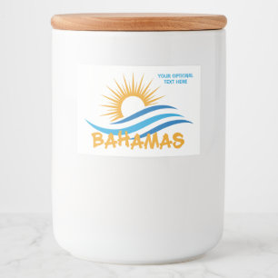 Anpassningsbar Text Bahamas Mat Etiketter
