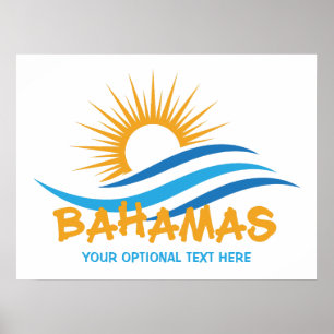 Anpassningsbar Text Bahamas Poster