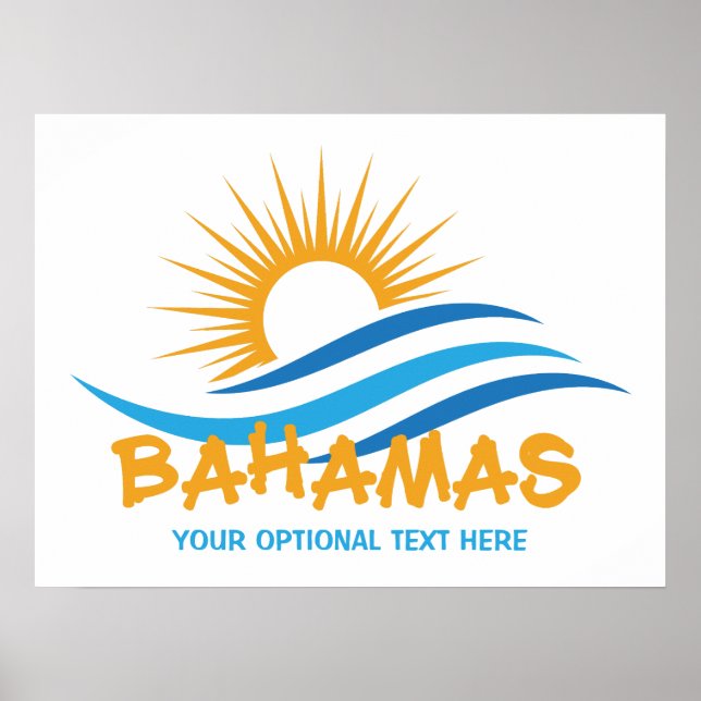 Anpassningsbar Text Bahamas Poster (Framsidan)