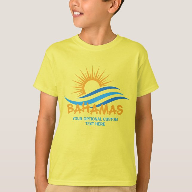 Anpassningsbar Text Bahamas T Shirt (Framsida)
