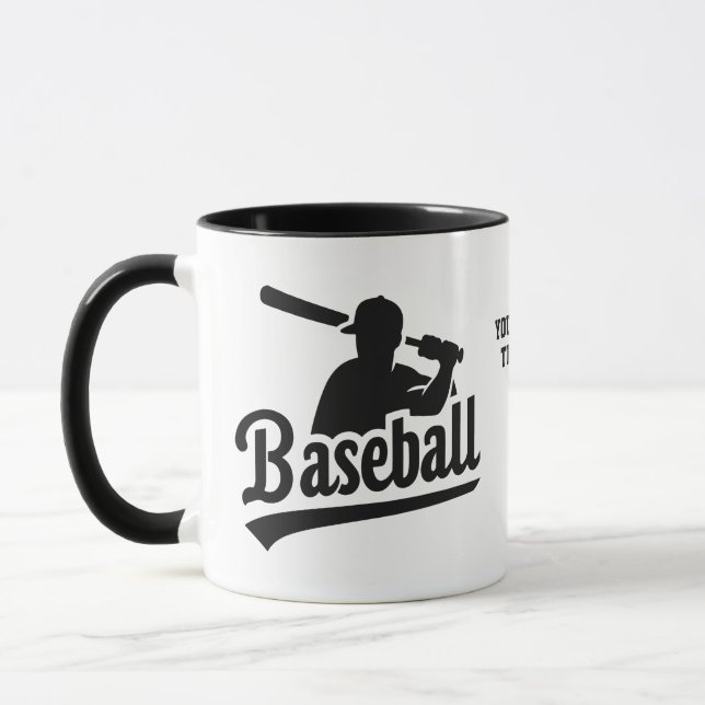 Anpassningsbar Text Baseball Mugg (Vänster)