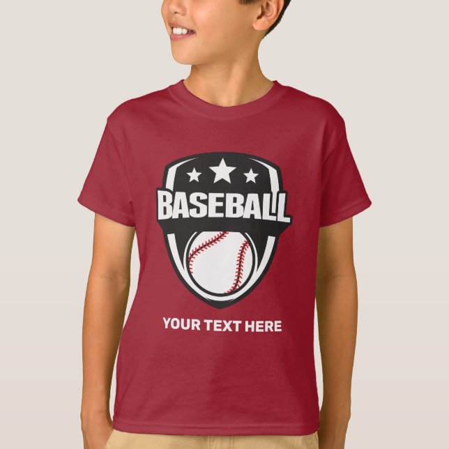 Anpassningsbar Text Baseball T Shirt (Framsida)