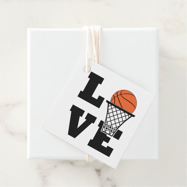 Anpassningsbar Text Basketball Kärlek Gåvor Etiketter (På plats)