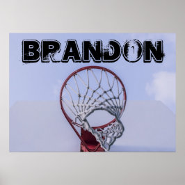 Anpassningsbar Text Basketball Player-idrotter Pos Poster