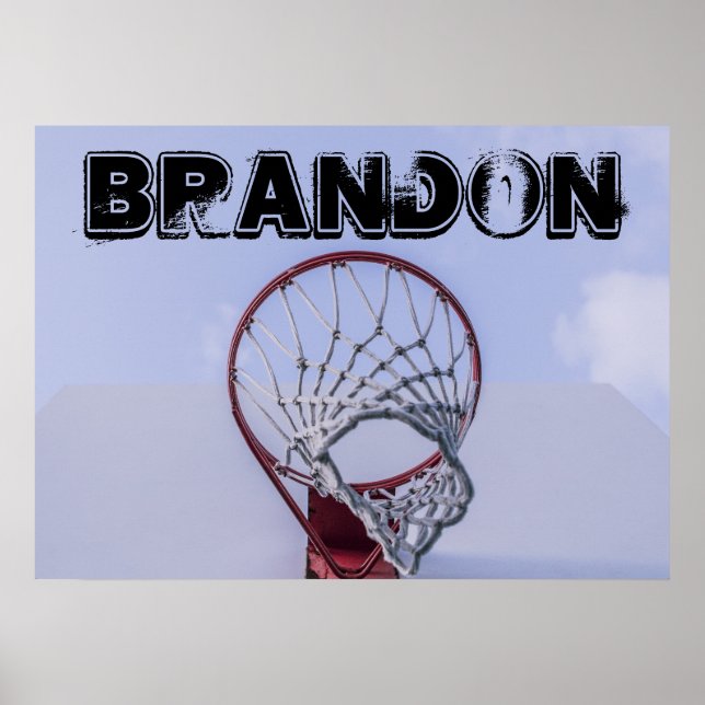 Anpassningsbar Text Basketball Player-idrotter Pos Poster (Framsidan)