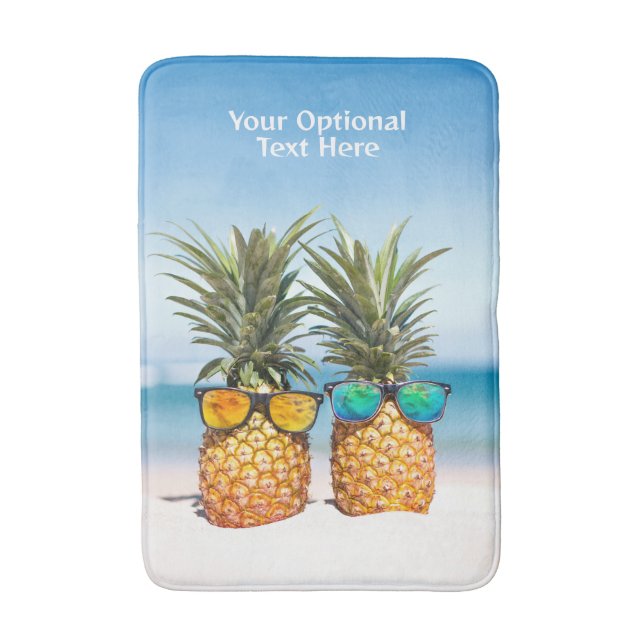 Anpassningsbar Text Beach-ananas Badrumsmatta (Framsidan (Vertikal))