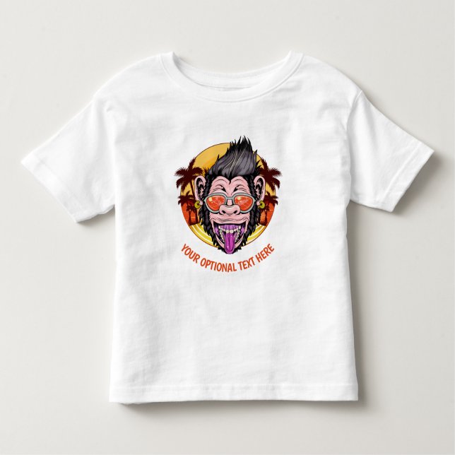 Anpassningsbar Text Beach Monkey-kläder T Shirt (Framsida)