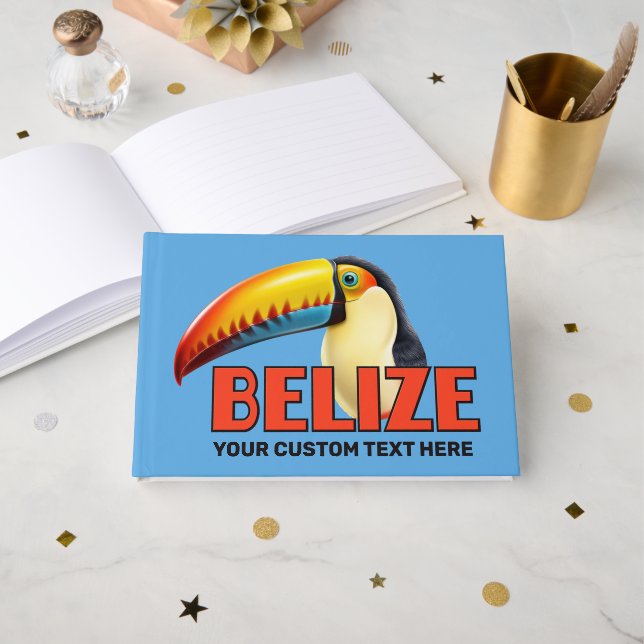Anpassningsbar Text BELIZE Toucan Gästböcker (Framsida öppen)