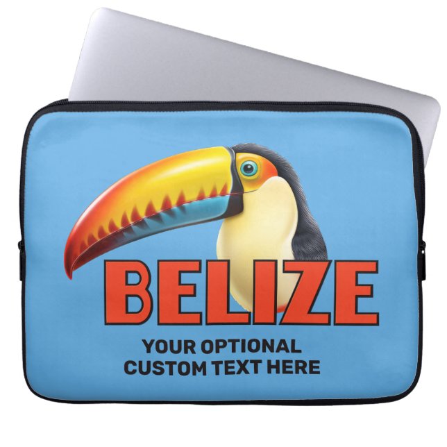 Anpassningsbar Text BELIZE Toucan Laptop Fodral (Framsidan)