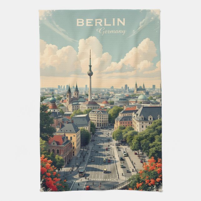 Anpassningsbar Text Berlin, Tyskland Kökshandduk (Vertikal)