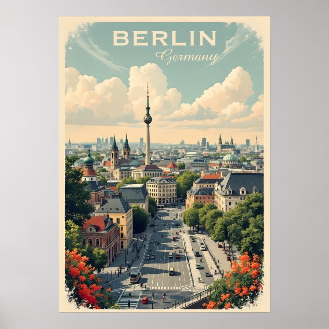 Anpassningsbar Text Berlin, Tyskland Poster (Framsidan)