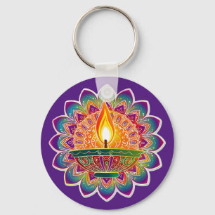 Anpassningsbar text Bevackra Diwali Nyckelring