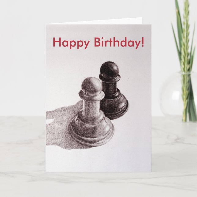 Anpassningsbar Text Black and White Pawns Chess Bi Kort (Framsida)