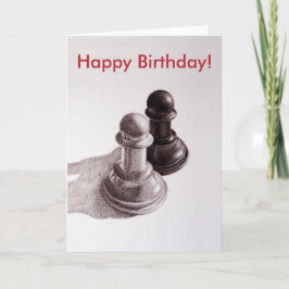 Anpassningsbar Text Black and White Pawns Chess Bi Kort