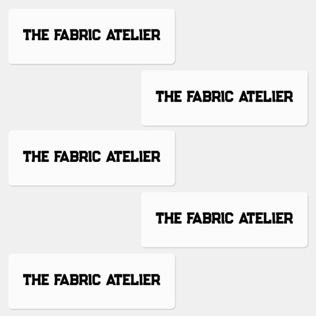 Anpassningsbar Text Black på etiketter för vit tex (Grupp)