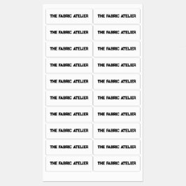 Anpassningsbar Text Black på etiketter för vit tex