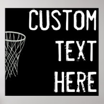 Anpassningsbar Text Black & White Basketball Playe