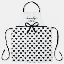 Anpassningsbar Text Black White Polka dots Hearts 