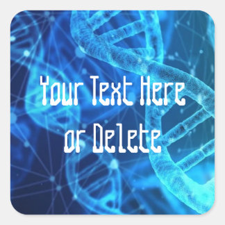 Anpassningsbar Text Blue Dubbla Helix DNA Strand S Fyrkantigt Klistermärke