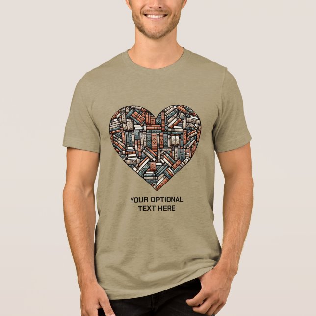 Anpassningsbar Text Bok Älskare T Shirt (Framsida)