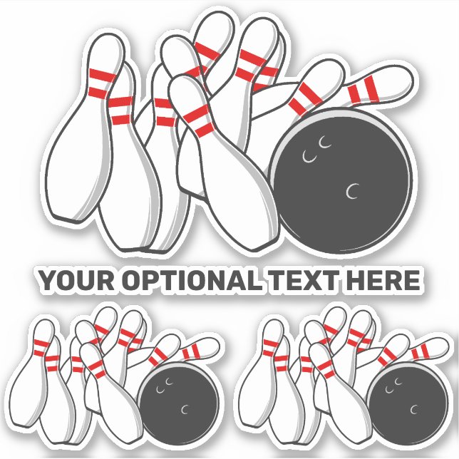 Anpassningsbar Text Bowling Strejka Klistermärken (Framsida)