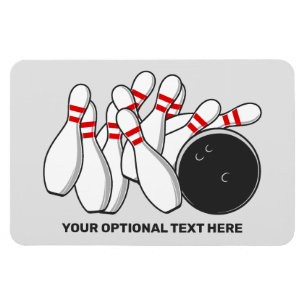 Anpassningsbar Text Bowling Strejka Magnet