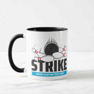 Anpassningsbar Text Bowling Strejka Mugg